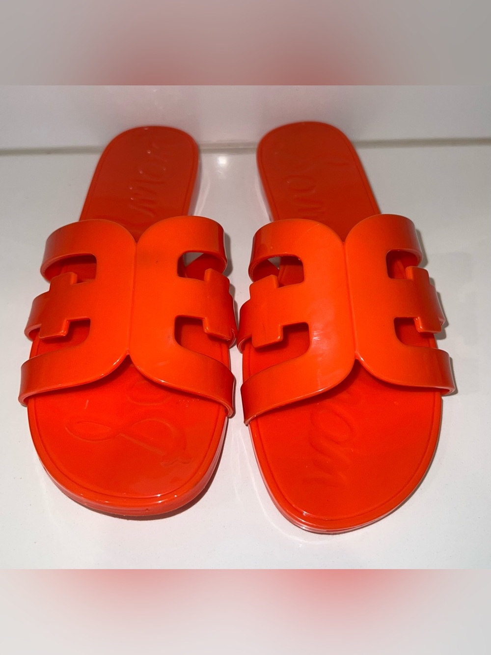 Sam Edelman Bright Orange Slide Sandals